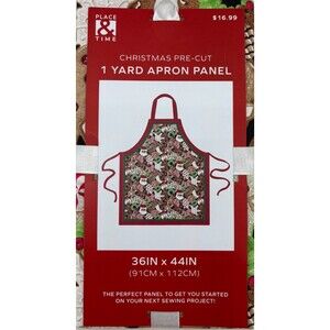Place & Time Christmas Apron Panel Cotton Fabric Gingerbread 36" x 44" 1 Yard